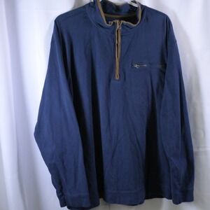 Cabela's 1/4 Zip Mock Neck Sweatshirt Navy Blue Mens 3XL